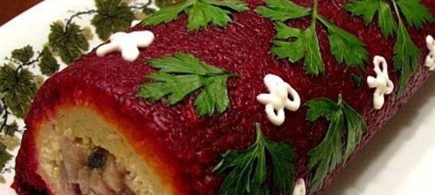 Селедка под шубой рулетом