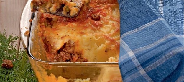 Мясная запеканка с картофелем и овощами