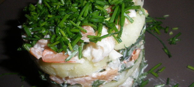 Тиан с креветками и картофелем