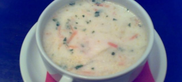 Суп из семги и морского коктейля