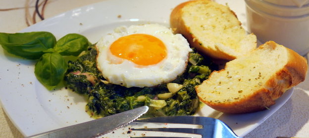 Яичница на шпинатном острове