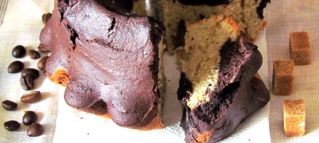 Мраморный кекс с кофе