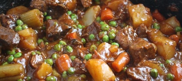 Овощи с говядиной в меду
