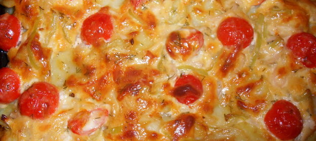 Свинина с картофелем под сырной шубой А-ля-пицца