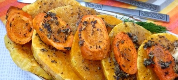 Запечённые овощи к нежной курочке