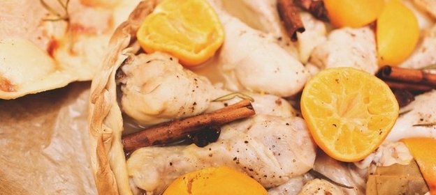 Куриные голени с мандаринами