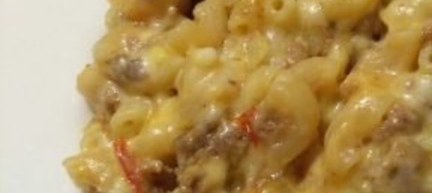 Макароны «Чизбургер» с мясным фаршем и сыром