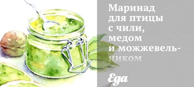 Маринад для птицы с чили, медом и можжевельником