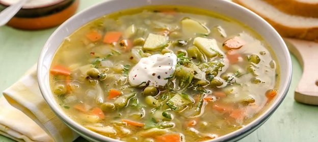 Суп из сборных овощей на мясном бульоне