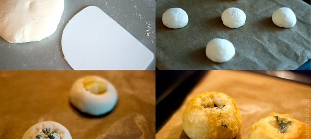 Булочки с голубым сыром и чесноком