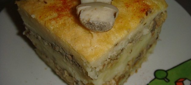 Картофельная запеканка с лесными грибами