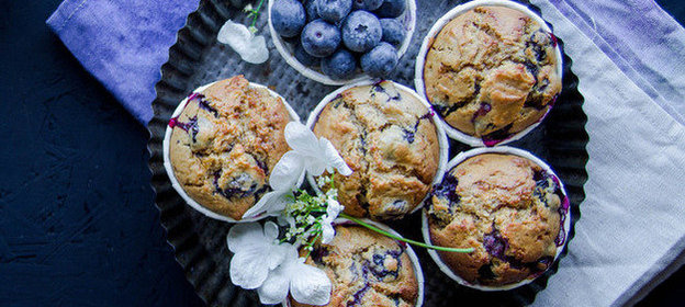 Черничные маффины на рисовом молоке