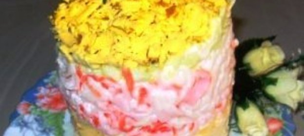 Салат Крабовые под шубой
