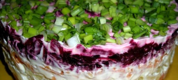 Селедка под шубой с лососем