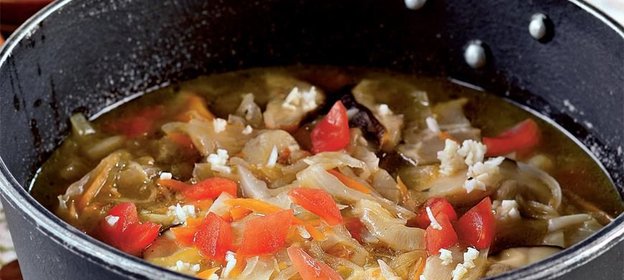 Постные щи из кислой капусты