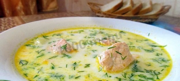 Уха по-фински из форели со сливками