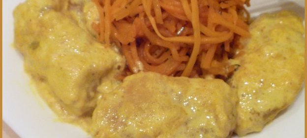 СОМ в сливочном карри с ТЫКВЕННЫМИ спагетти