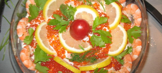 Салат Креветки под шубой