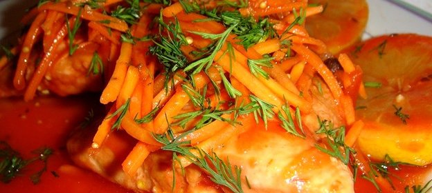 Рыба в маринаде с морковкой