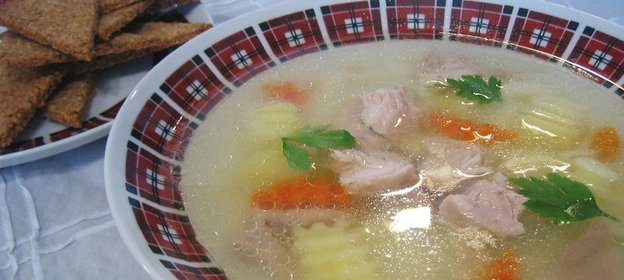 Совсем простой супчик из индейки с овсяными лепешками