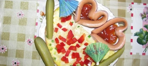 Завтрак на двоих яичница сердечком