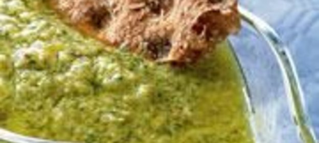 Сальса из молодого горошка, укропа и лимона