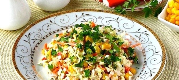 Крабовые палочки с капустой