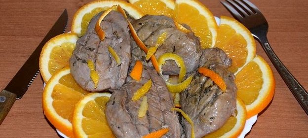 Утиные грудки в цитрусовом маринаде