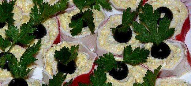 Фаршированные крабовые палочки