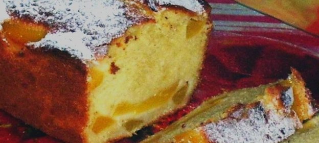 Кекс творожный с персиком