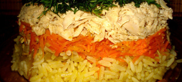 Рис в духовке под шубой