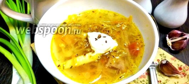 Щи из свежей капусты с бараниной