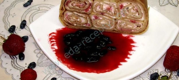 Блинная запеканка с творогом