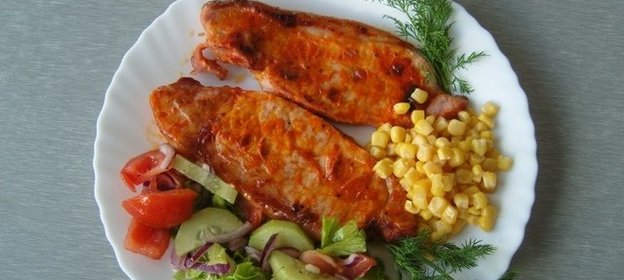 Стейк из свинины в аэрогриле