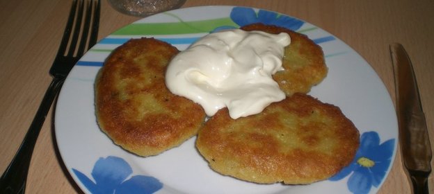 Фаршированные картофельные оладьи