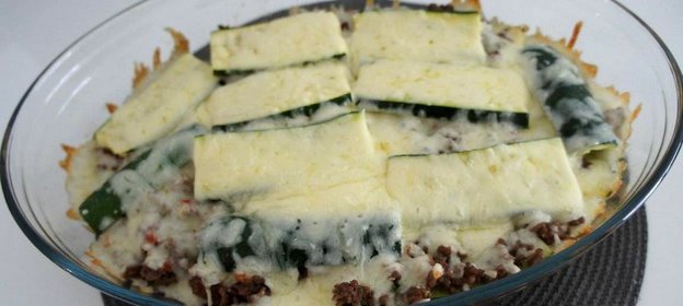 Запеканка с фаршем и цуккини
