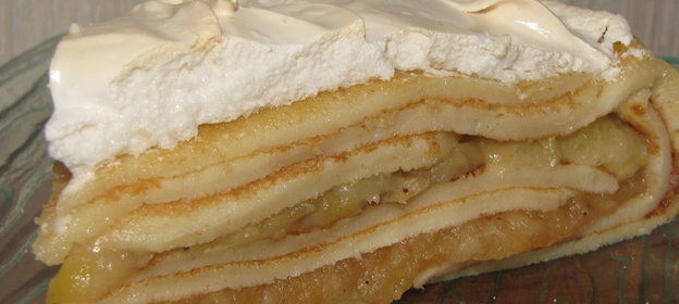 Десертный блинный пирог Под белым покрывалом