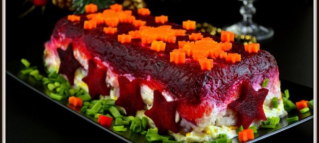 Салат «Сельдь под шубой» и два варианта подачи