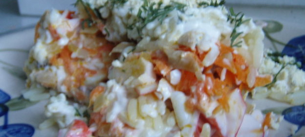 Крабовое мясо под шубой