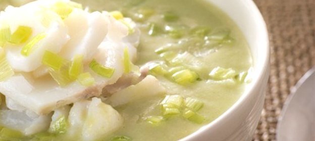 Суп-пюре из рыбы и зеленого горошка