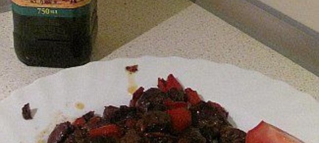 Куриные сердечки с болгарским перцем