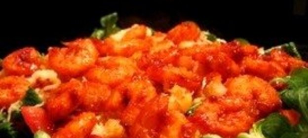 Салат с креветками (по мотивам салата Цезарь)