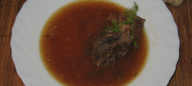 хашлама(мясо на овощном бульоне)