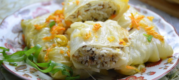 Постные голубцы с рыбой