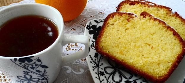 Простой апельсиновый кекс к чаю