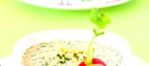 Окрошка с крабовыми палочками