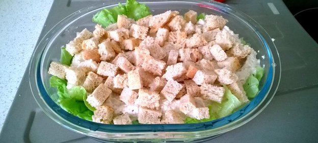 Салат «Цезарь» с тофу