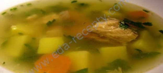 Уха из горбуши с томатами