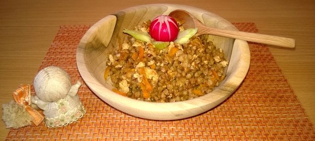 Гречка по-купечески с куриным фаршем