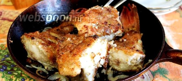 Морской окунь жареный